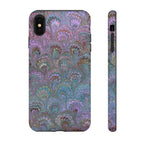 Lavender Marbled Peacock Durable Phone Case - Matte or Glossy