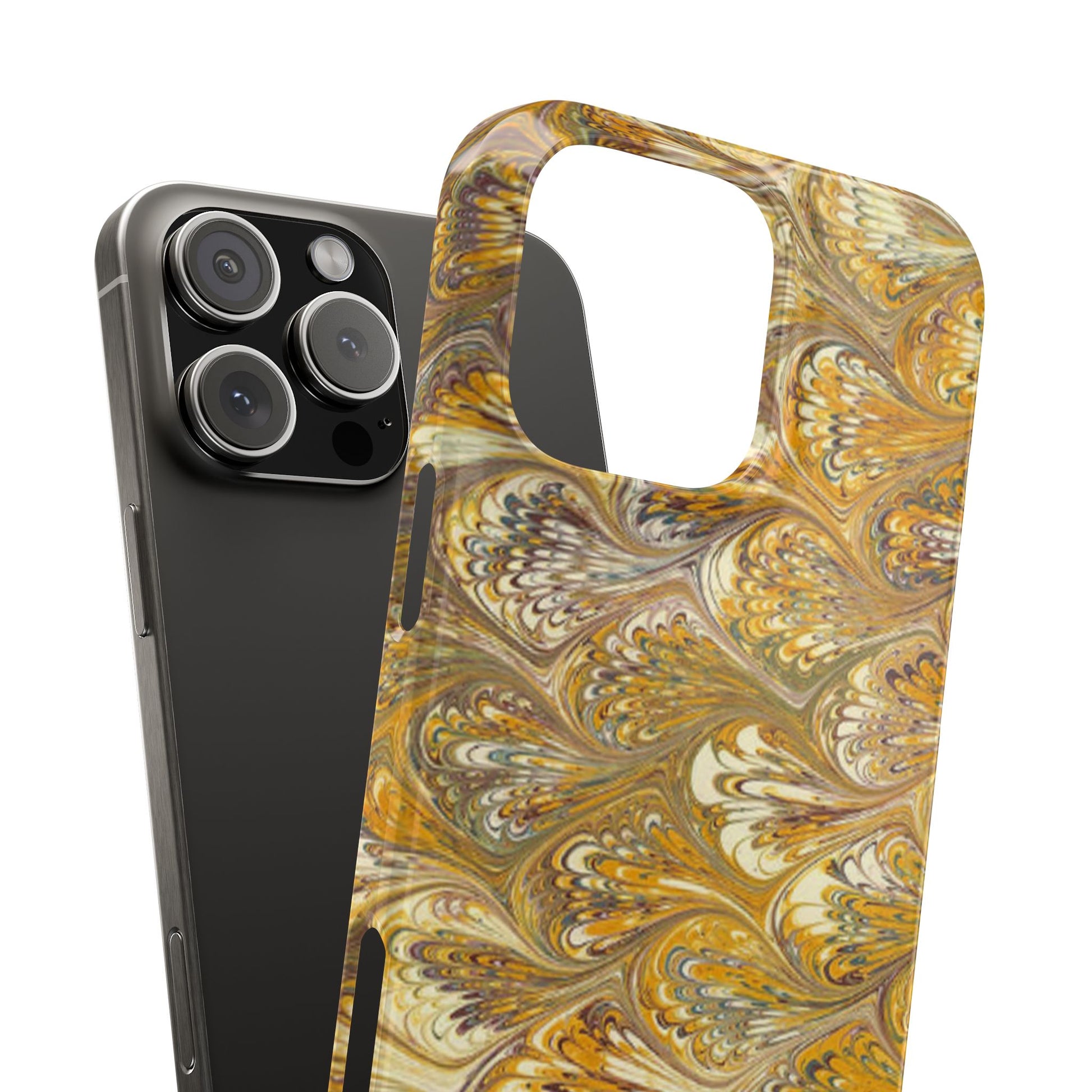 Golden Yellow Italian Marbled Designed, Slim Phone Cases, Case-Mate