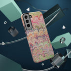 Marbled Pastel Pink and Green Impact-Resistant Phone Case for Apple + Samsung