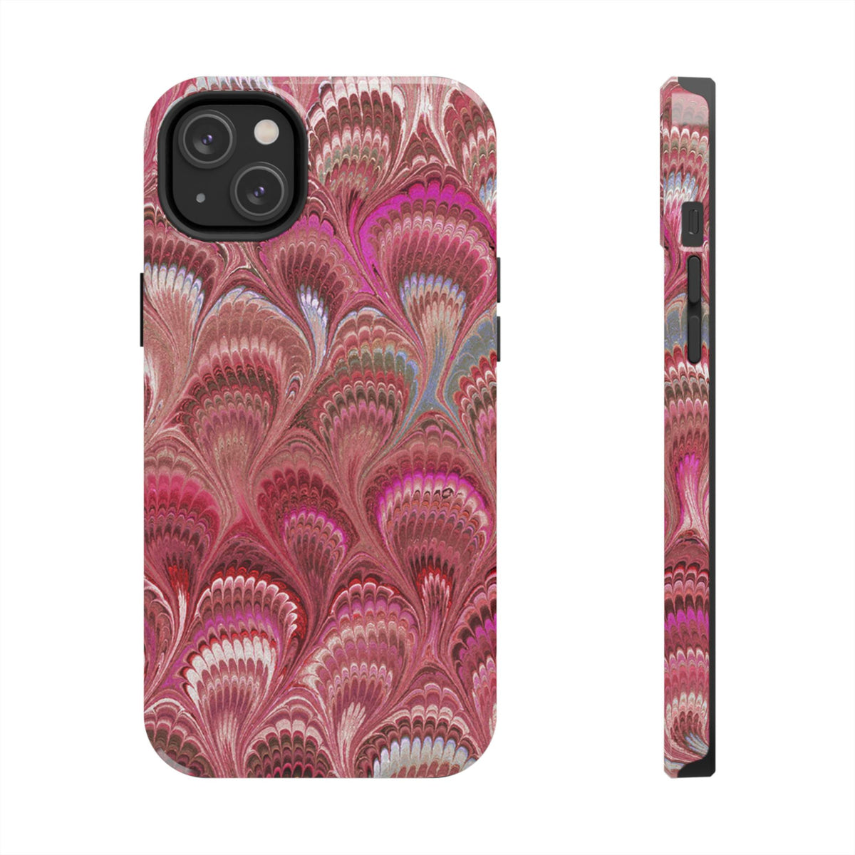 Pretty in Pink - Peacock Marble Italian Tough Phone Case — Durable Marbled Phone Case