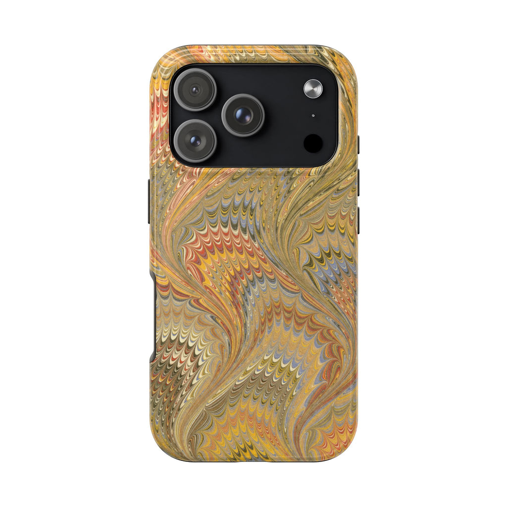 Golden Flow Marbled Design Dual Layer Phone Case