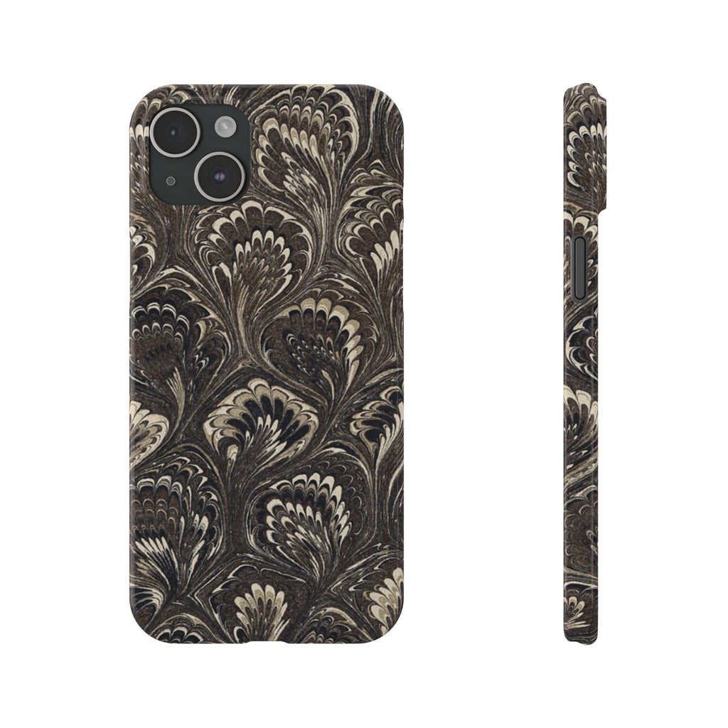 Black Italian Marble Design Slim iPhone 17 + all models Phone Cases