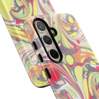 Yellow and Pink Swirl Marbled Italian Phone Case - Dual Layer - Matte or Glossy