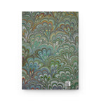 Deep Green  Vintage Italian Marble Hardcover Journal Matte, Hand-Painted Design, Artistic Notebook, Writing Diary, Lined - Unique Gift