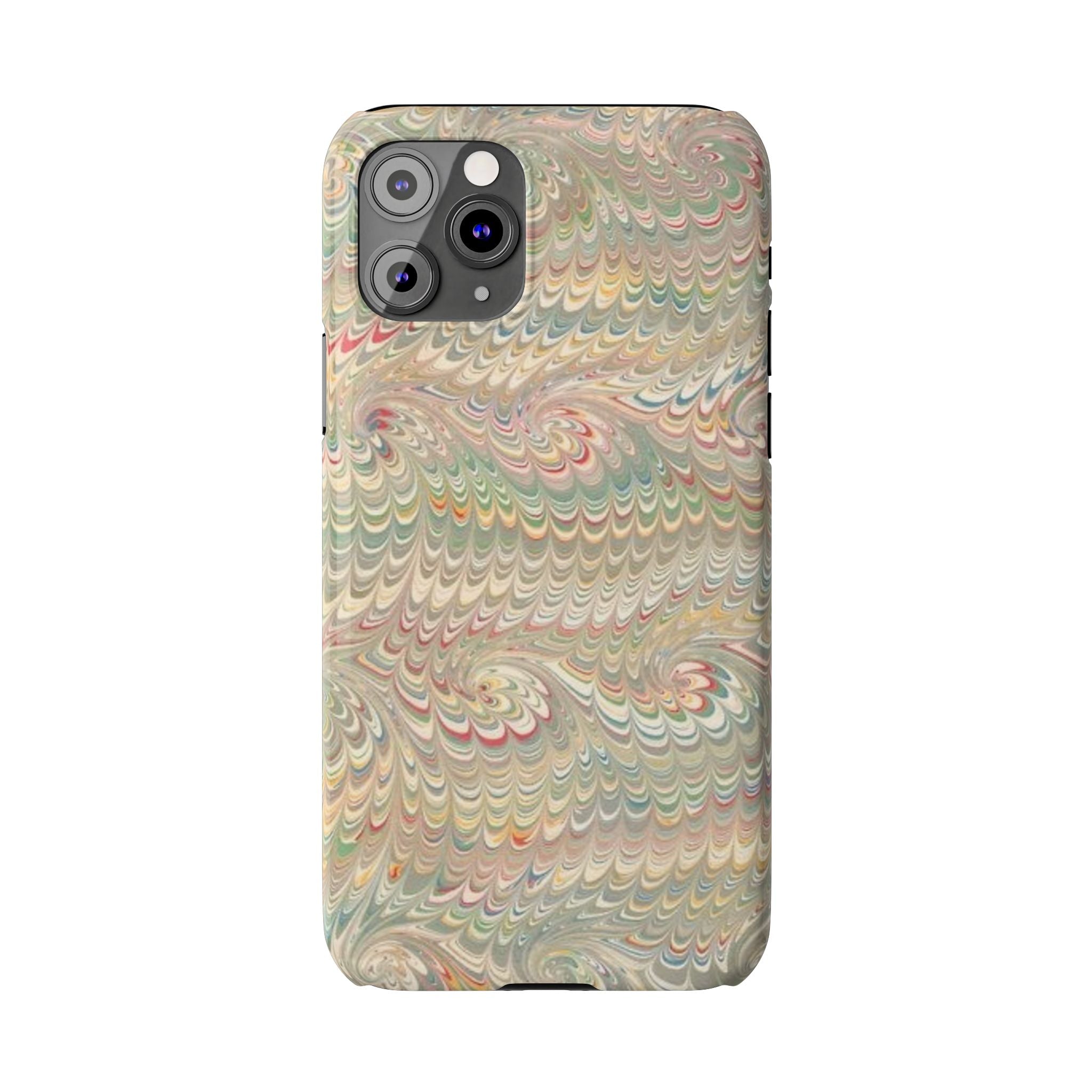 Beige Swirl Marbled Feather Phone Case