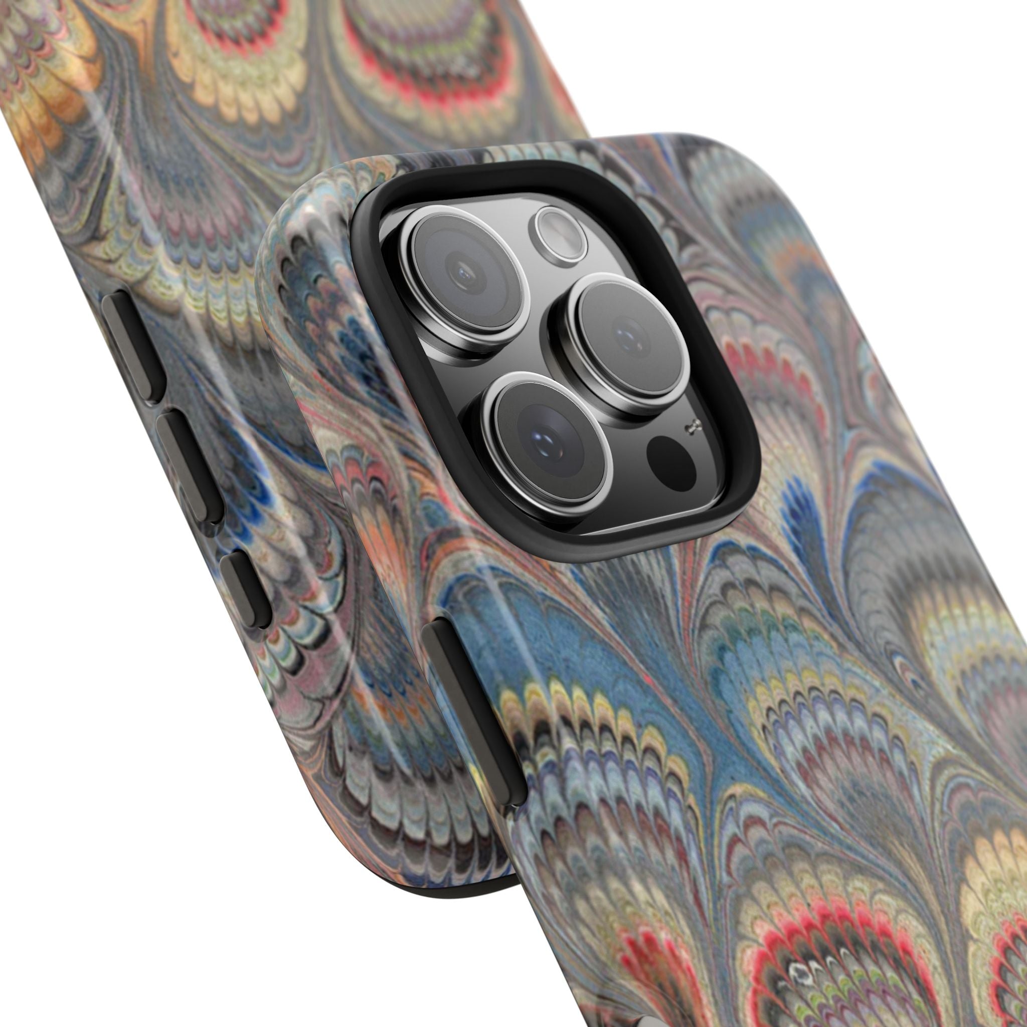 Multi-Color Feather Marble - Dual Layer Case