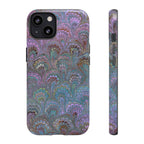 Lavender Marbled Peacock Durable Phone Case - Matte or Glossy