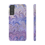 Marbled Feather Lavender + Purple Swirl - Single Layer Slim Phone Case