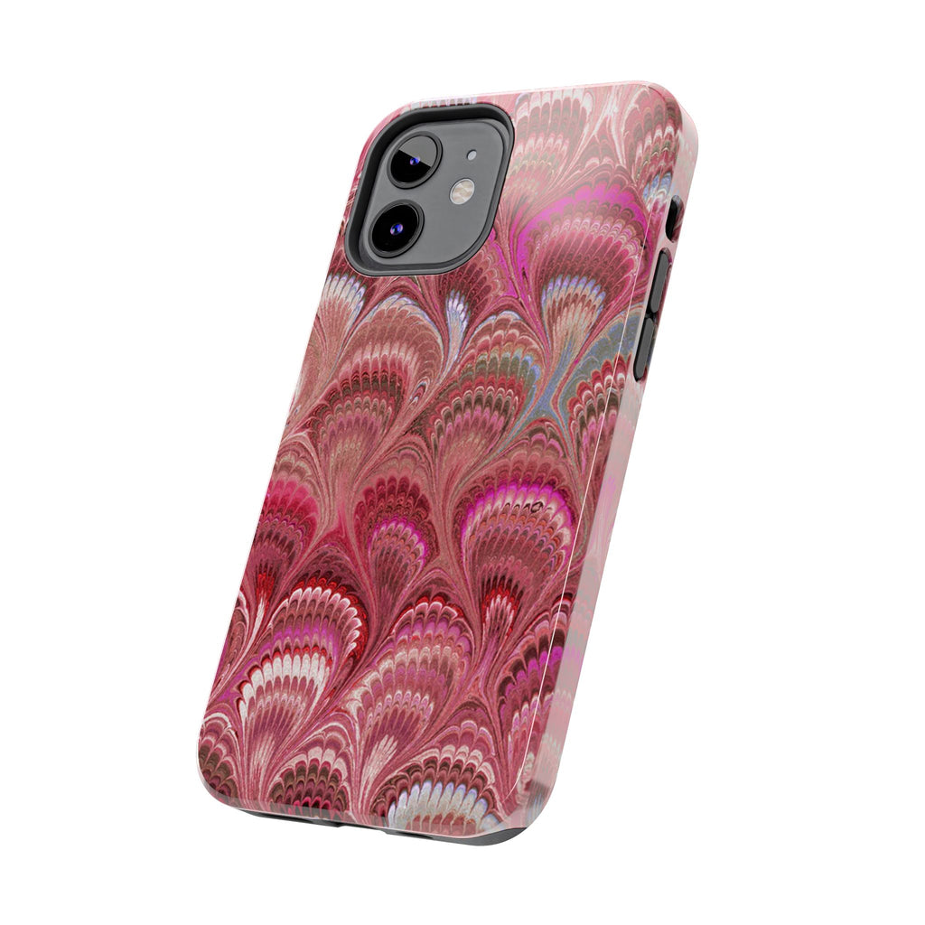 Pretty in Pink - Peacock Marble Italian Tough Phone Case — Durable Marbled Phone Case