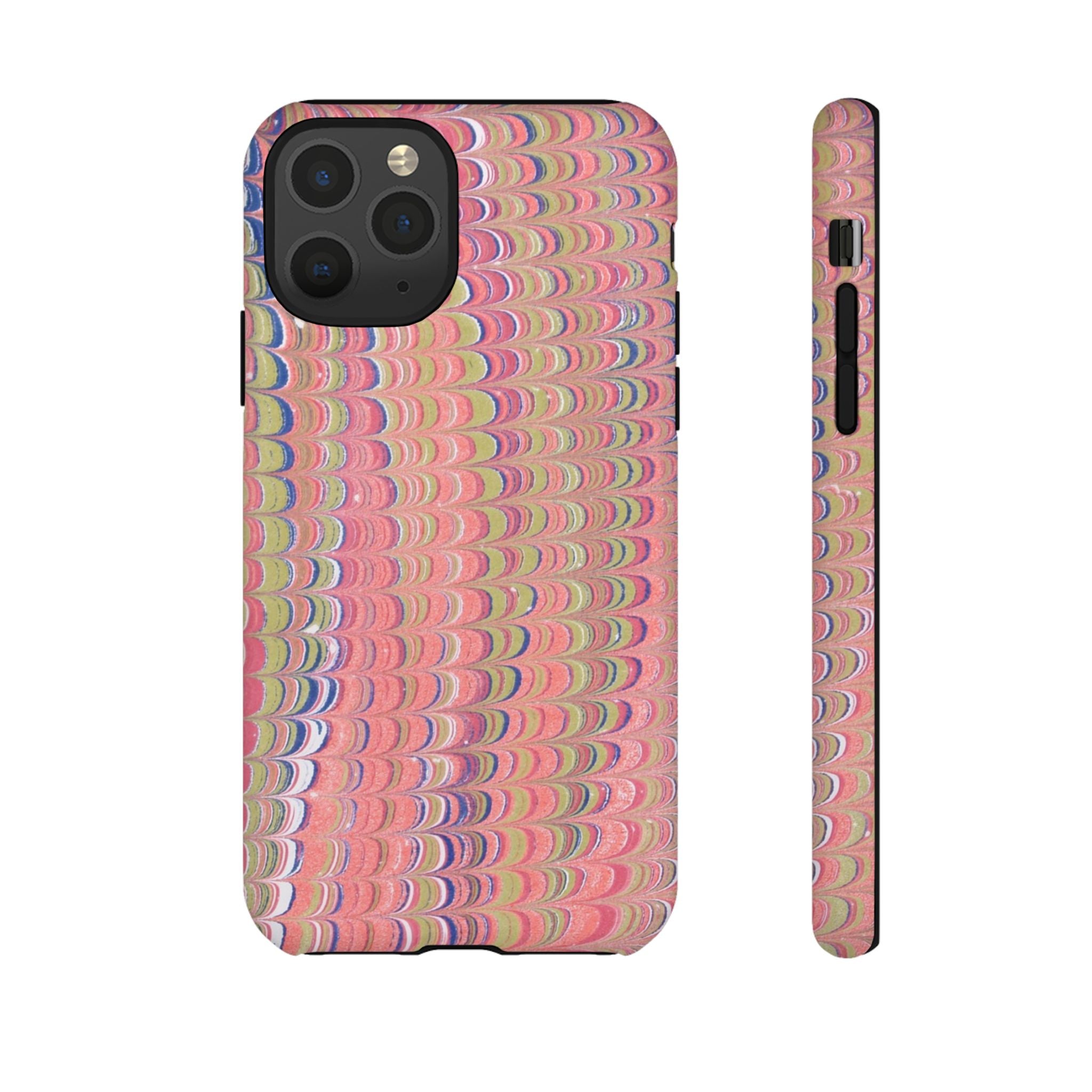 Pink Pastels Feather Marbled Vintage Design iPhone 16 + Samsung + Apple + Google - all models