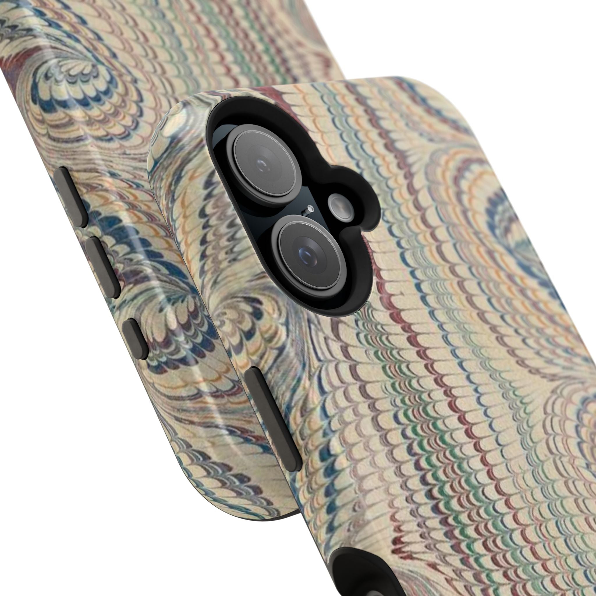 Italian Beige & Blue Marble Phone Case — Impact-Resistant Durable Case for Apple & Samsung