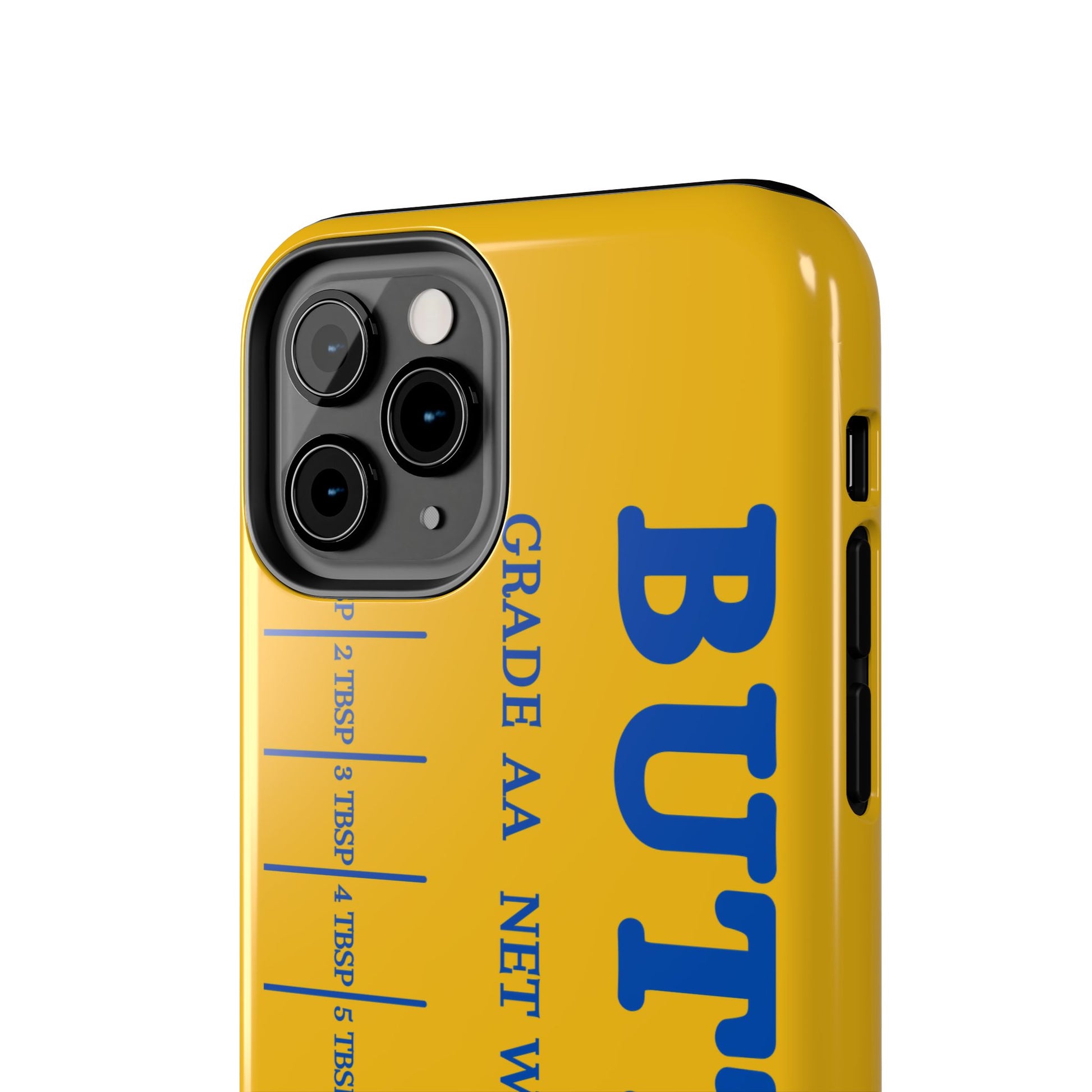 Butter Yellow Tough Phone Cases, Funny iPhone 16 Cover, Protective Case Gift for Techies, Yellow Phone Accessories, Unique Gift for Phone