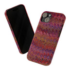 Reds, Lavenders, Marbled VIntage Design, Italian Feather Phone Case, Slim Phone Cases, IPHONE16 and all sizes