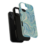 Aqua + Green Marble Phone Case - Impact-Resistant Durable - Dual Cover Design