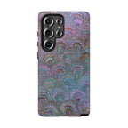 Lavender Marbled Peacock Durable Phone Case - Matte or Glossy