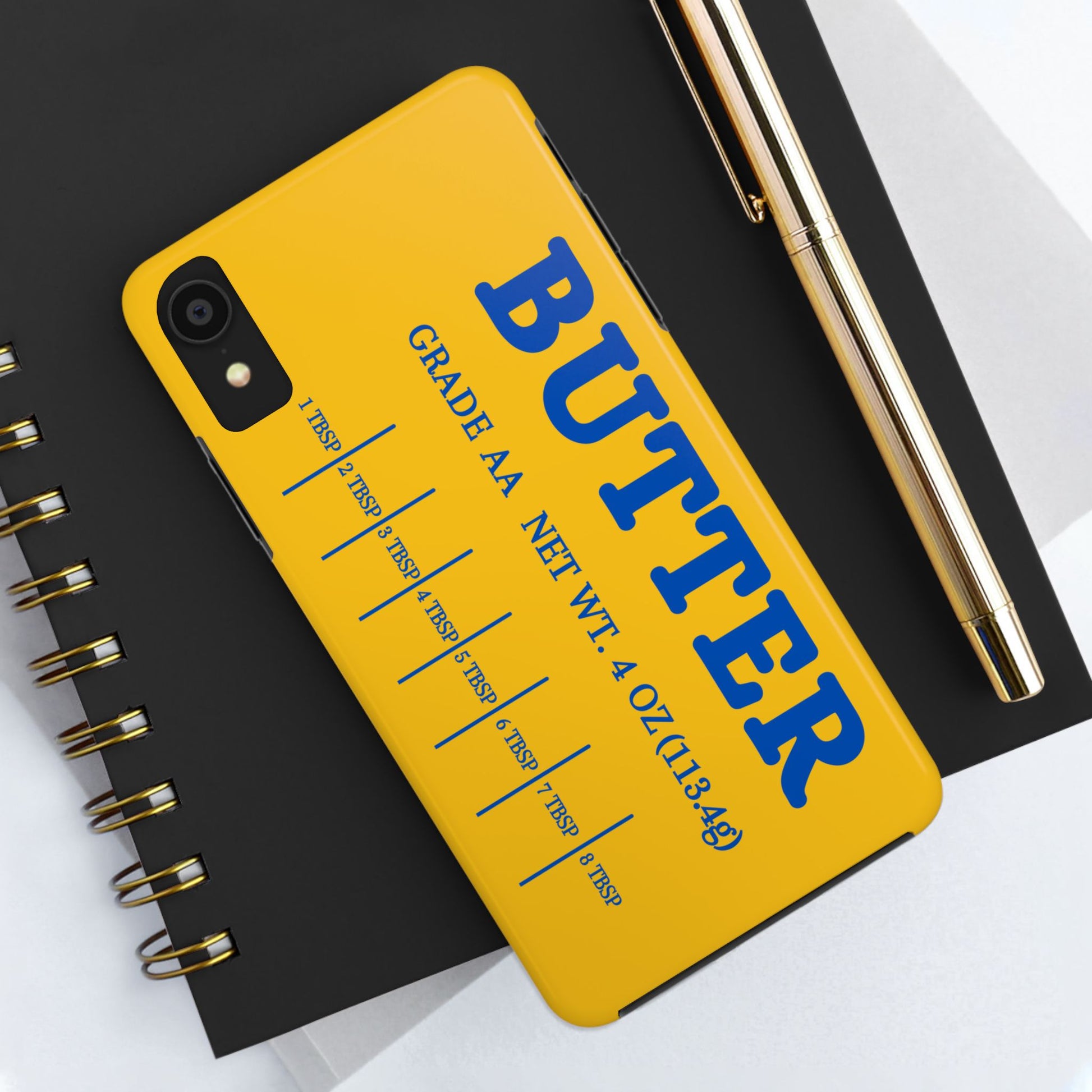 Butter Yellow Tough Phone Cases, Funny iPhone 16 Cover, Protective Case Gift for Techies, Yellow Phone Accessories, Unique Gift for Phone