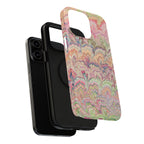 Marbled Pastel Pink and Green Impact-Resistant Phone Case for Apple + Samsung