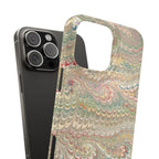 Beige Swirl Marbled Feather Phone Case