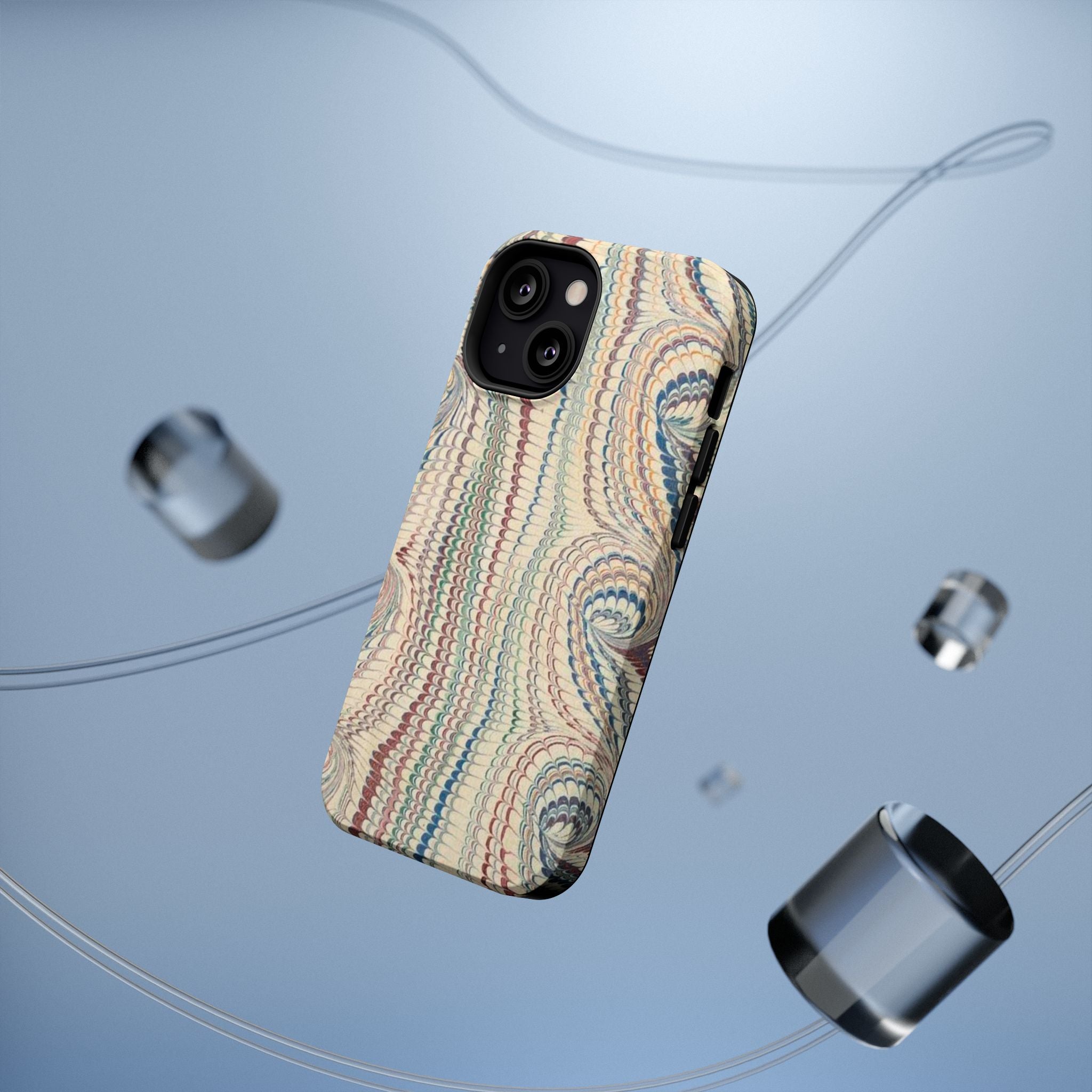 Italian Beige & Blue Marble Phone Case — Impact-Resistant Durable Case for Apple & Samsung