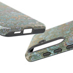 Blue and Green Feather Marbled Phone Case — Dual Layer - Tough Protective Phone Cover