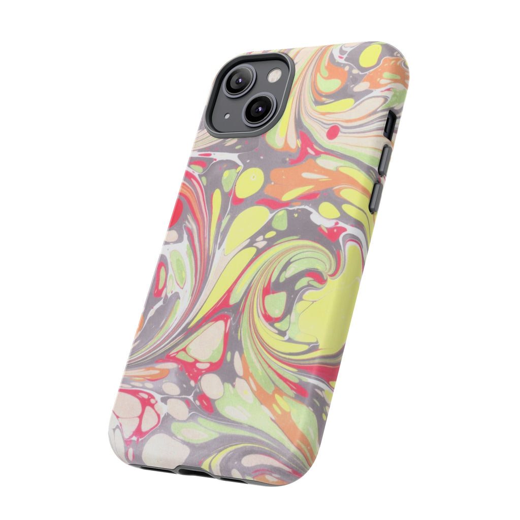 Yellow and Pink Swirl Marbled Italian Phone Case - Dual Layer - Matte or Glossy