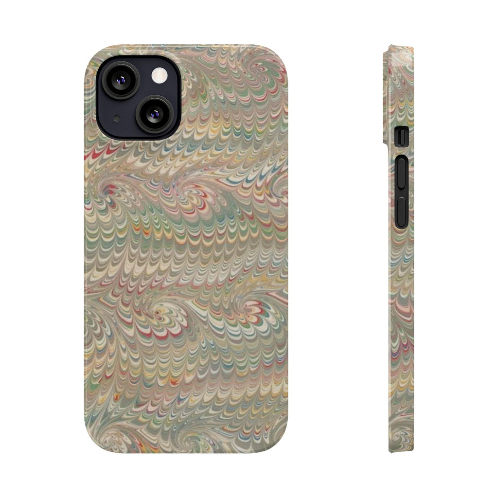 Beige Swirl Marbled Feather Phone Case