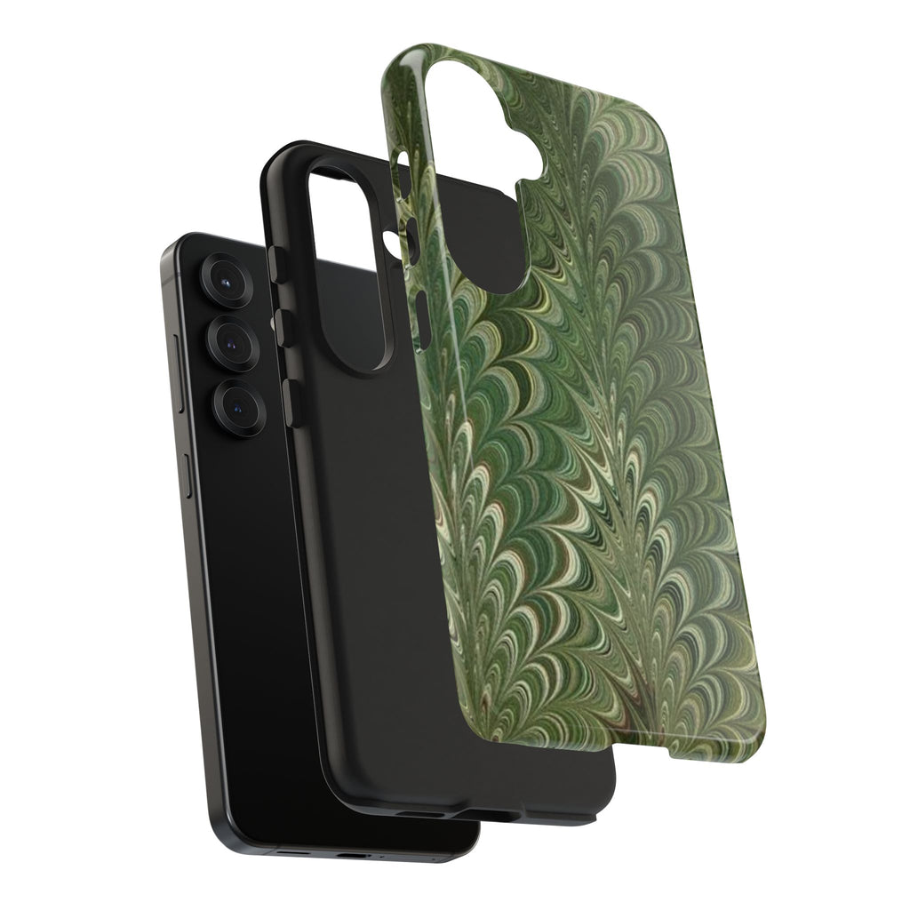 Deep Green Marble Italian Tough Phone Case — Durable Marbled Phone Case