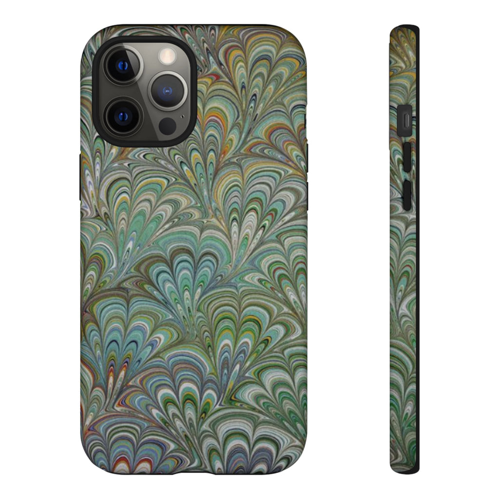 Green Peacock Marbled Phone Case — "Tough Cases" Ultra-Tough Protective Cover