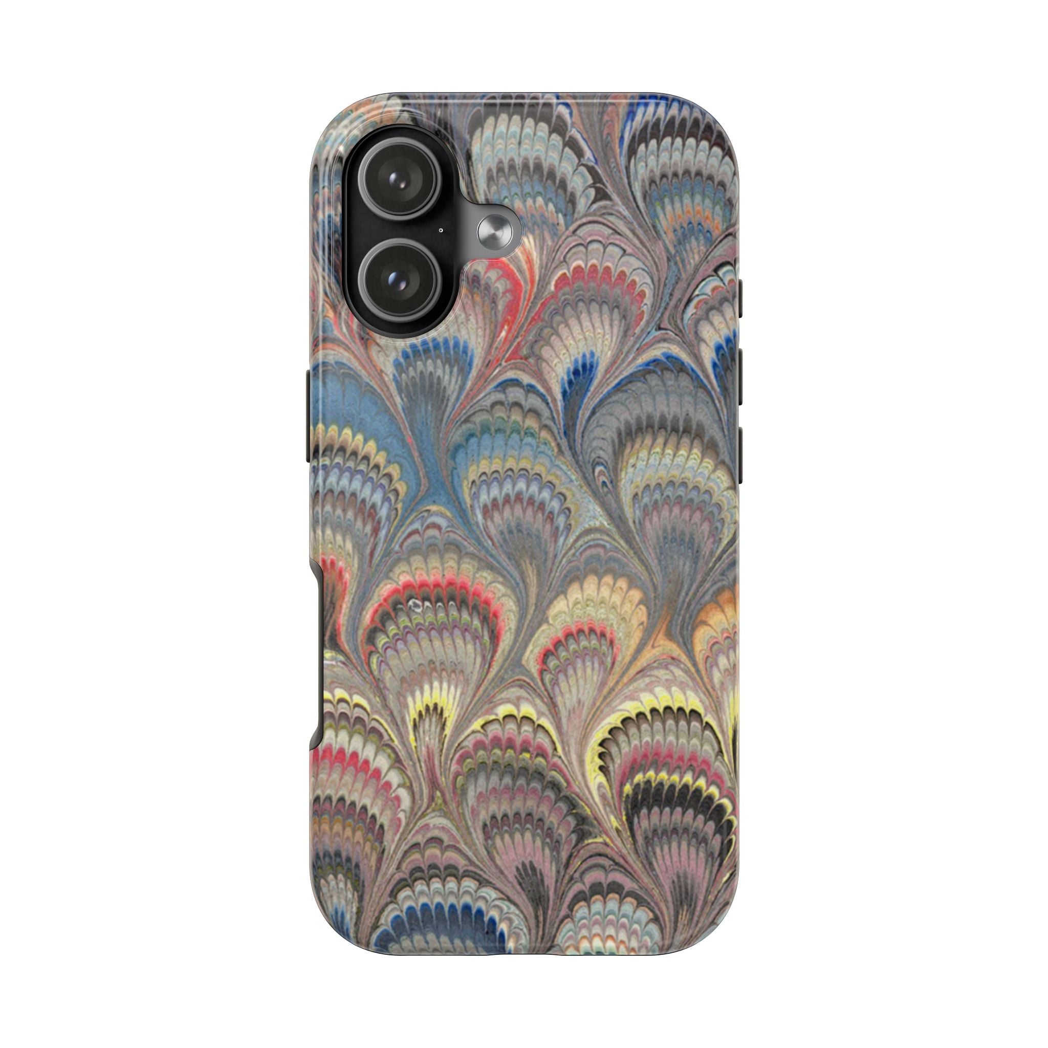 Multi-Color Feather Marble - Dual Layer Case