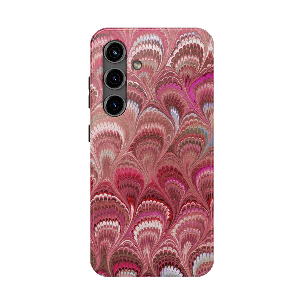Pink Peacock Marble Italian Tough Phone Case — Durable Marbled Phone Case