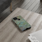 Green Marbled Peacock Durable Phone Case - Matte or Glossy