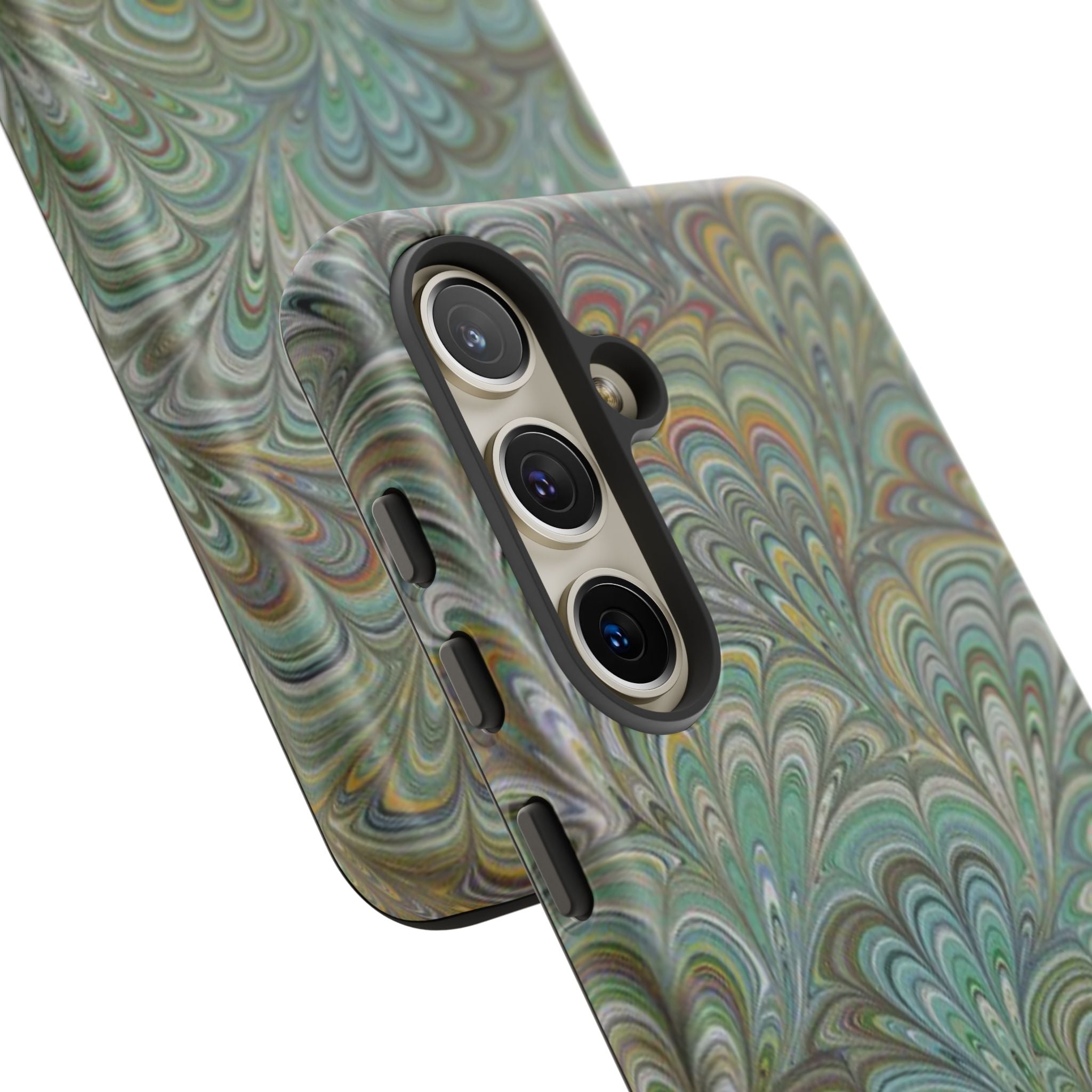 Green Peacock Marbled Phone Case — "Tough Cases" Ultra-Tough Protective Cover