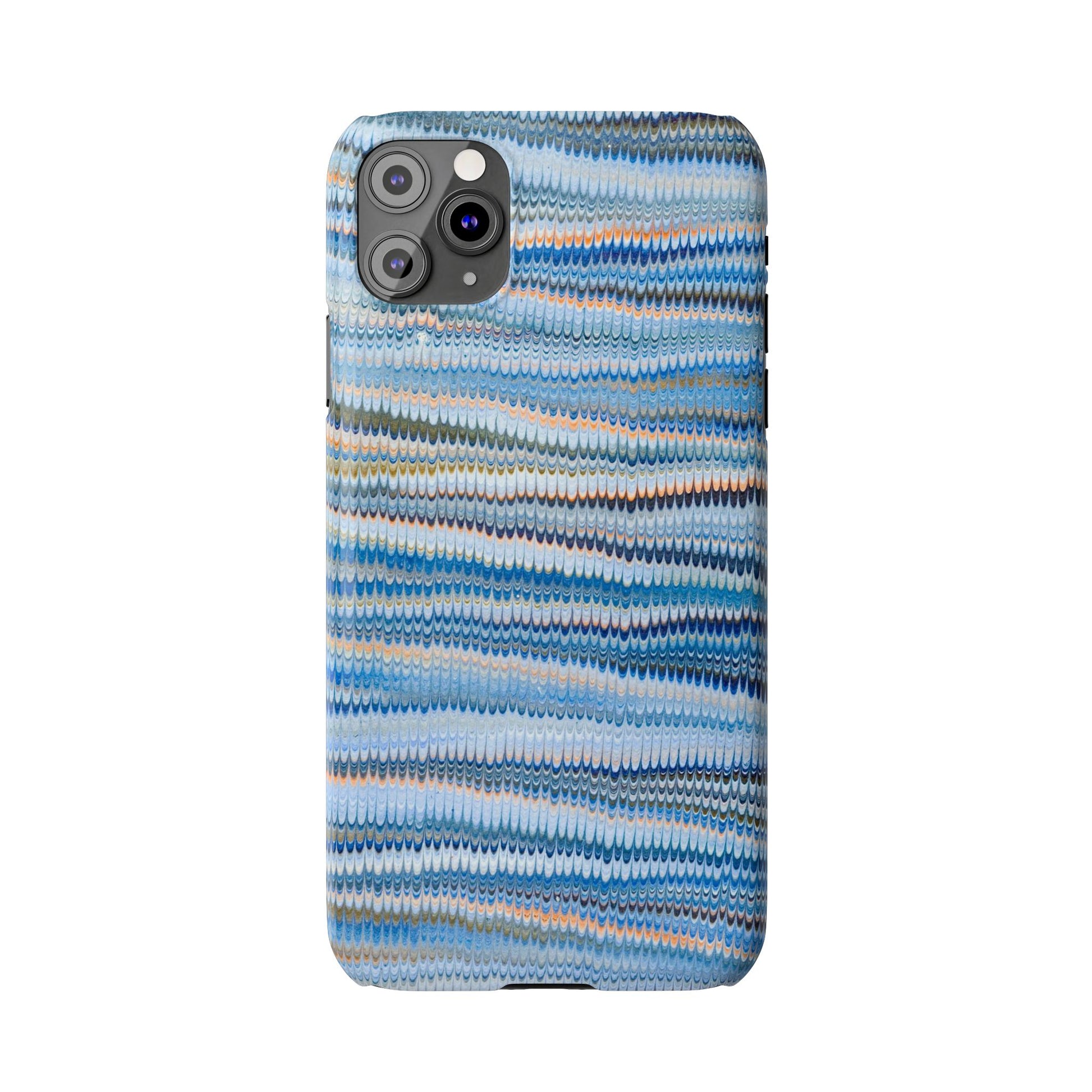 Blue Italian Hand-Painted and Vintage Marbled Inspired Paper Design, Italy Feather Phone Case, iPhone15 Case and all iPhone Case Sizes