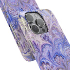 Marbled Feather Lavender + Purple Swirl - Single Layer Slim Phone Case
