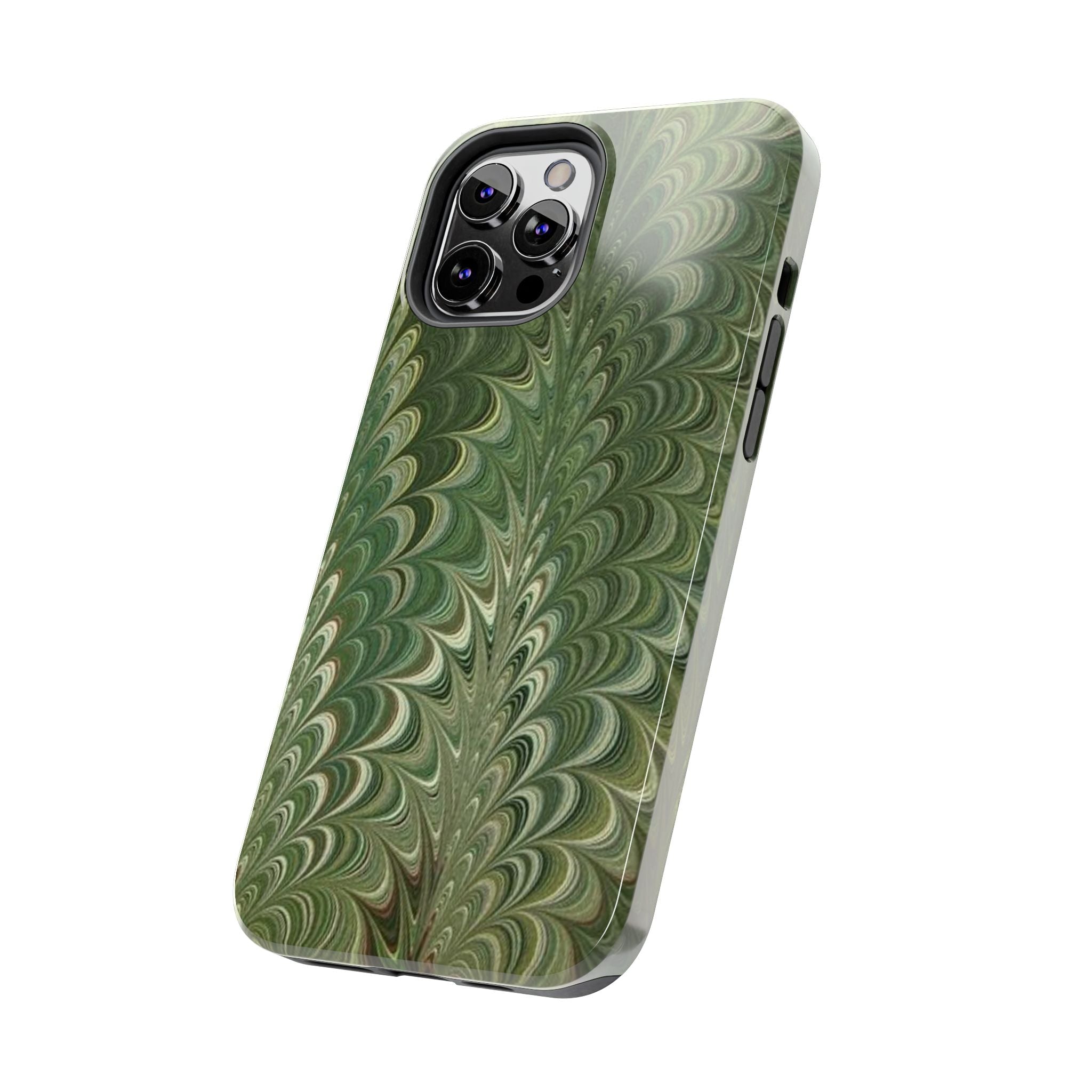 Deep Green Marble Italian Tough Phone Case — Durable Marbled Phone Case