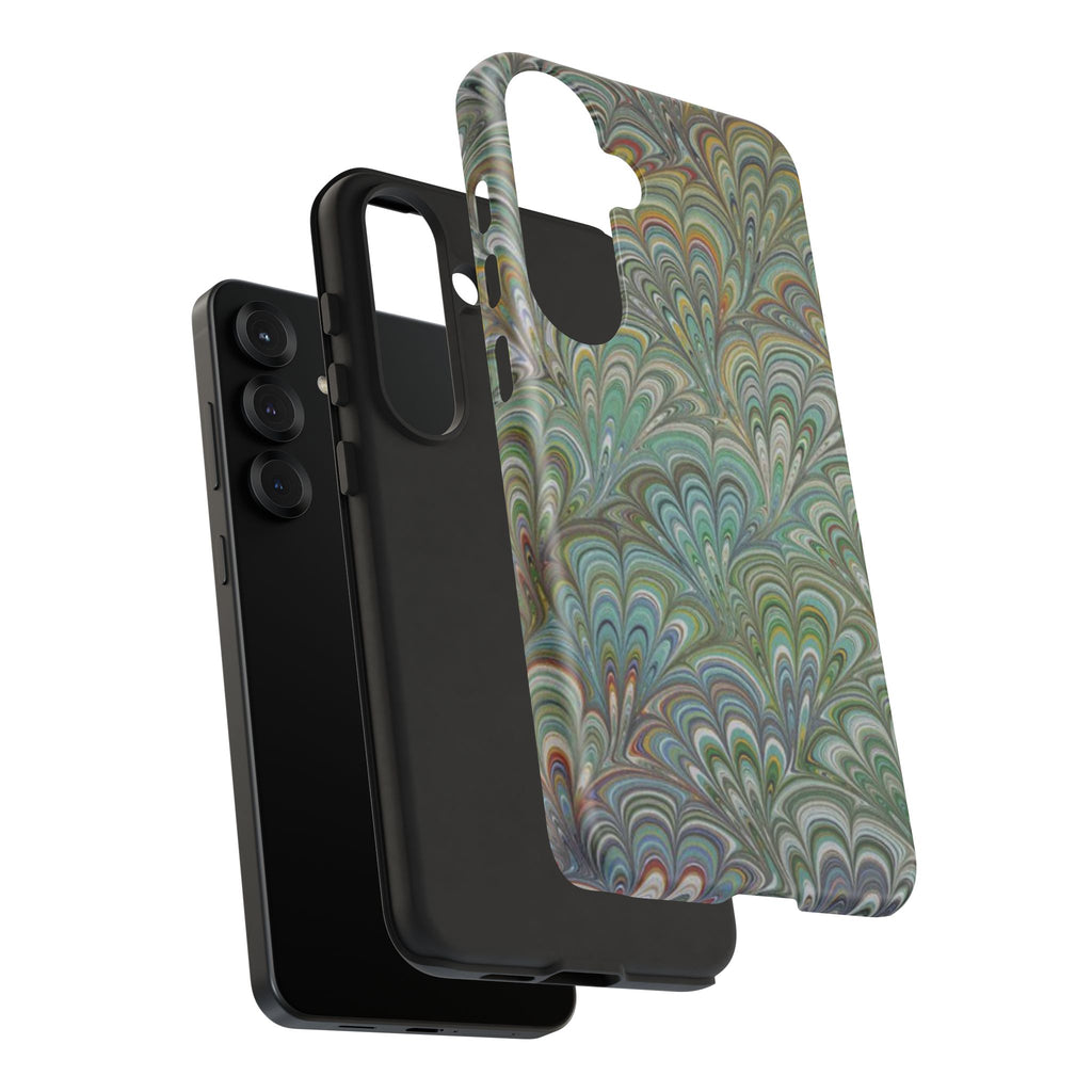 Green Peacock Marbled Phone Case — "Tough Cases" Ultra-Tough Protective Cover