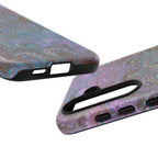 Lavender Marbled Peacock Durable Phone Case - Matte or Glossy