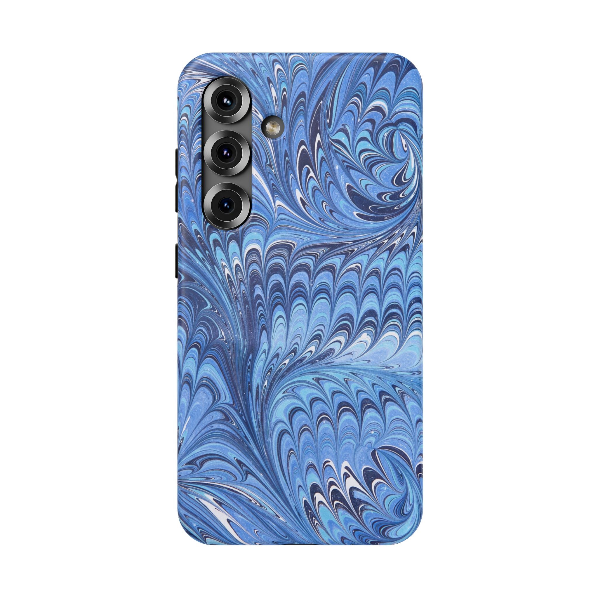 Blue Marbled Swirl Phone Case - Dual Layer Case