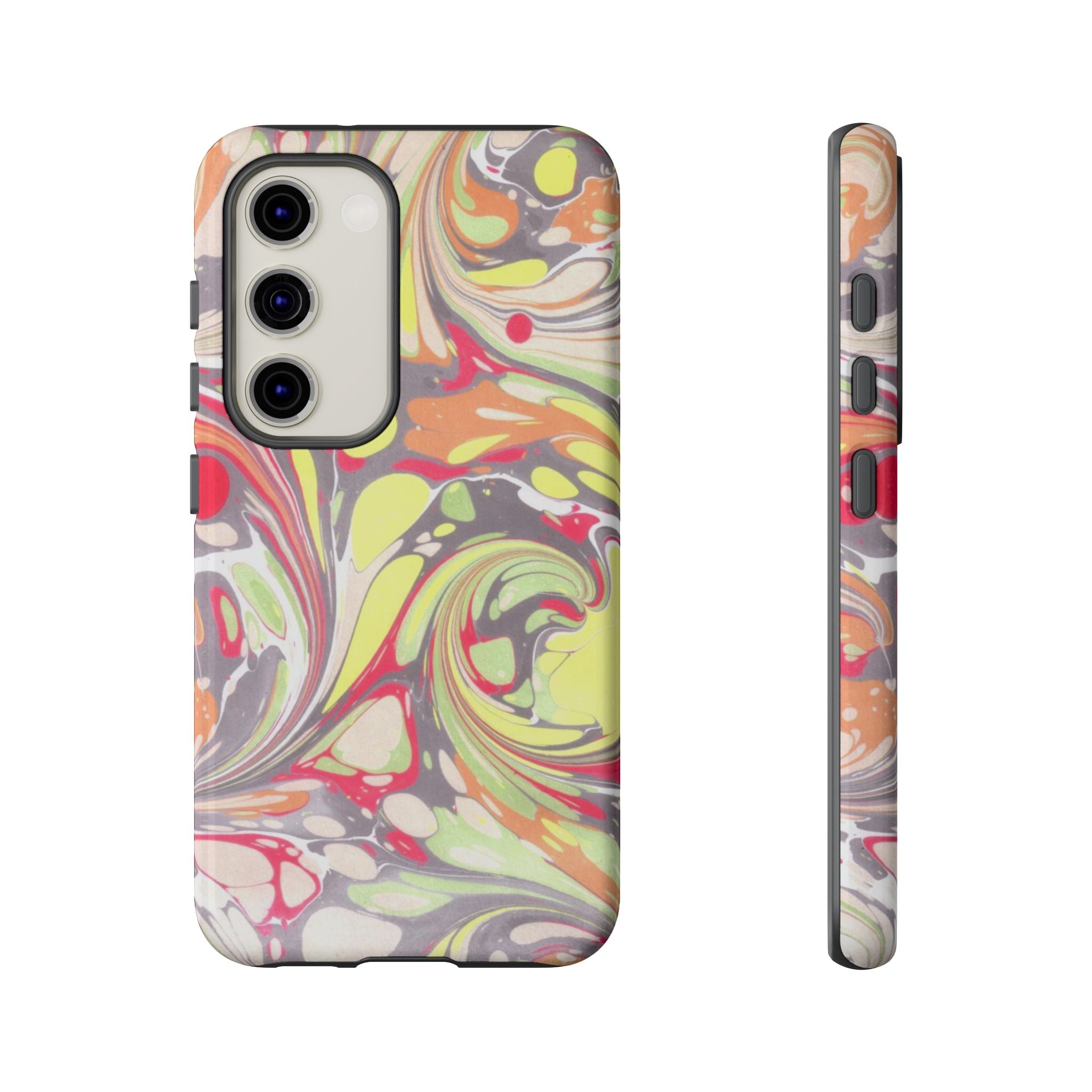 Yellow and Pink Swirl Marbled Italian Phone Case - Dual Layer - Matte or Glossy