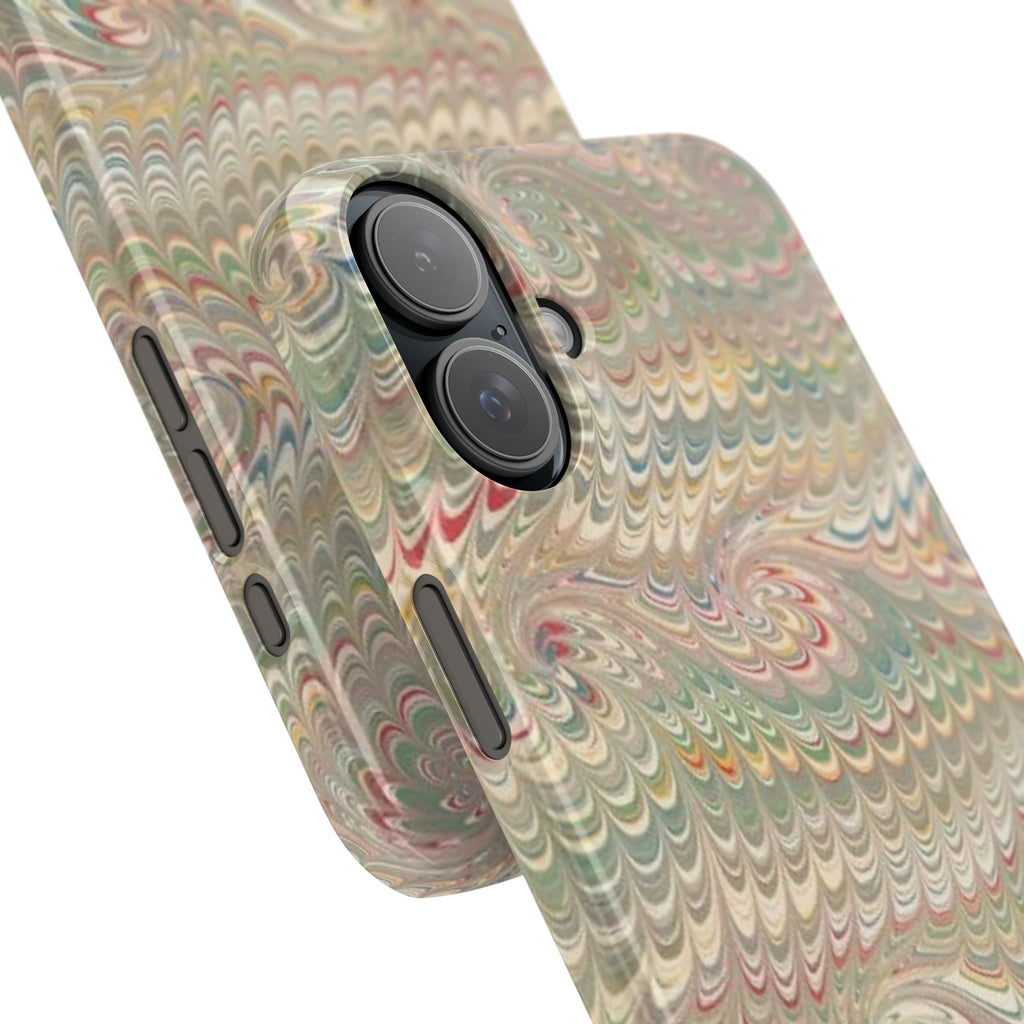 Beige Swirl Marbled Feather Phone Case