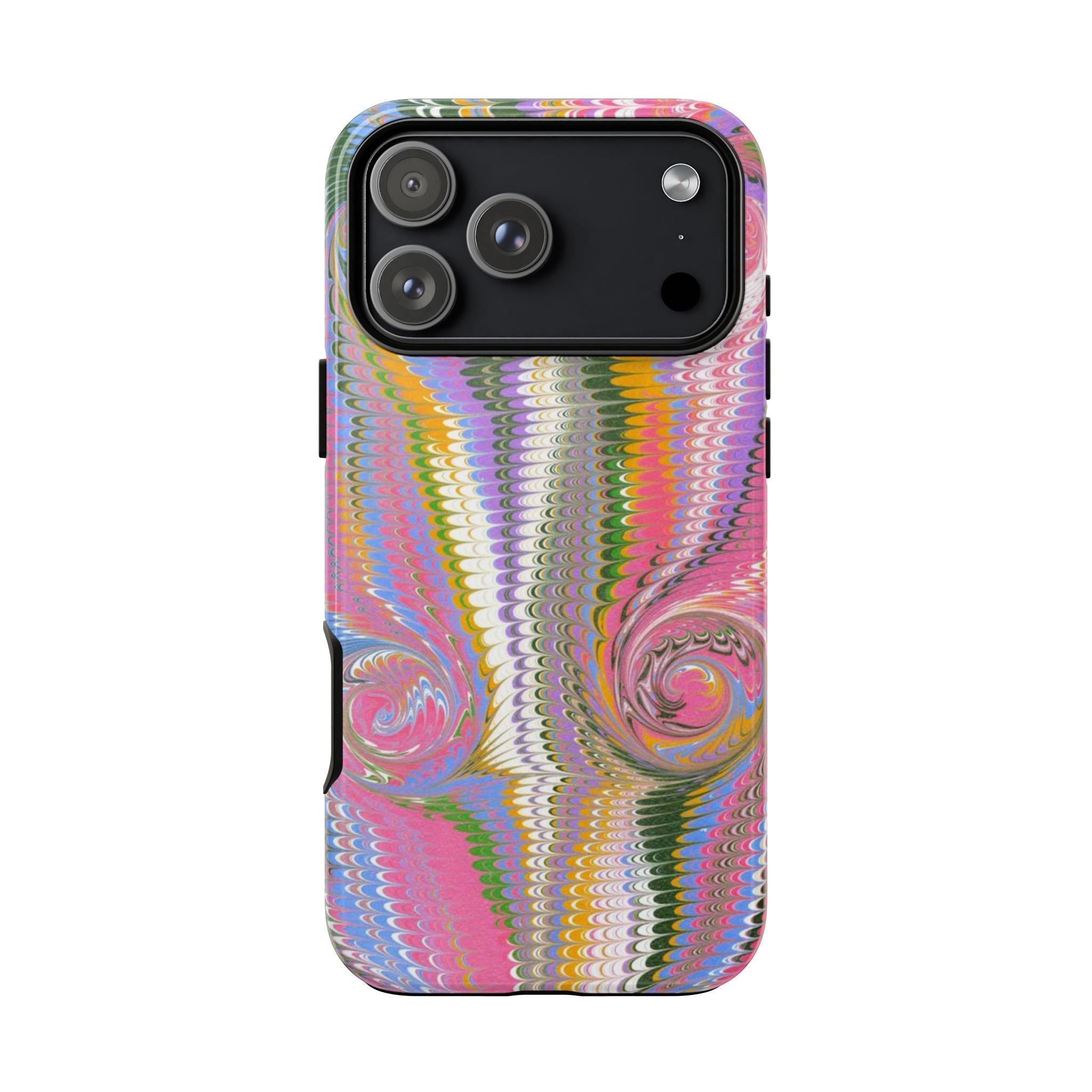 Pink + Multi-Color Vintage Italian Marble - Dual Layer Tough Phone Cases