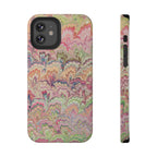Marbled Pastel Pink and Green Impact-Resistant Phone Case for Apple + Samsung
