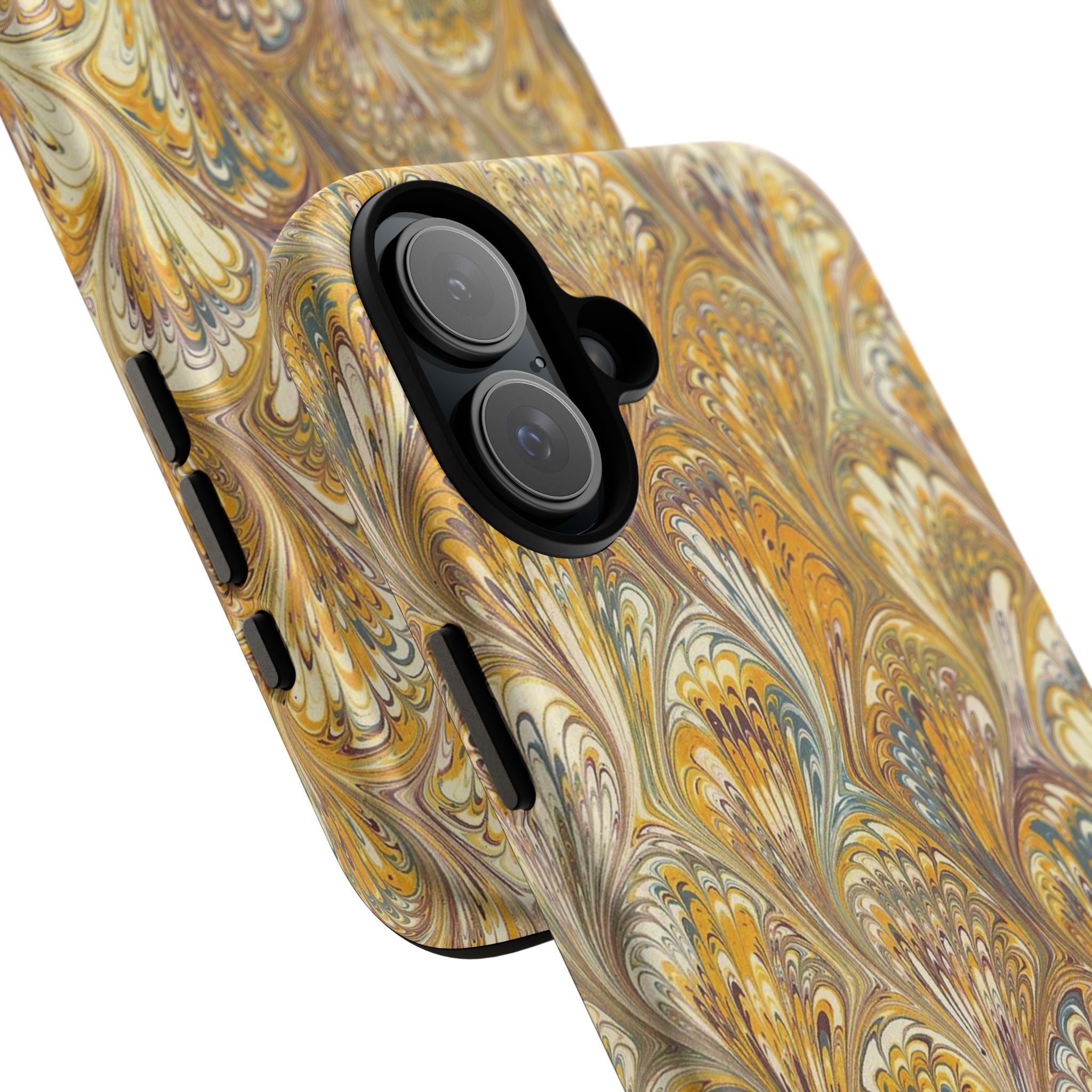 Golden Yellow Marbled Italian Phone Case - Dual Layer - Matte or Glossy