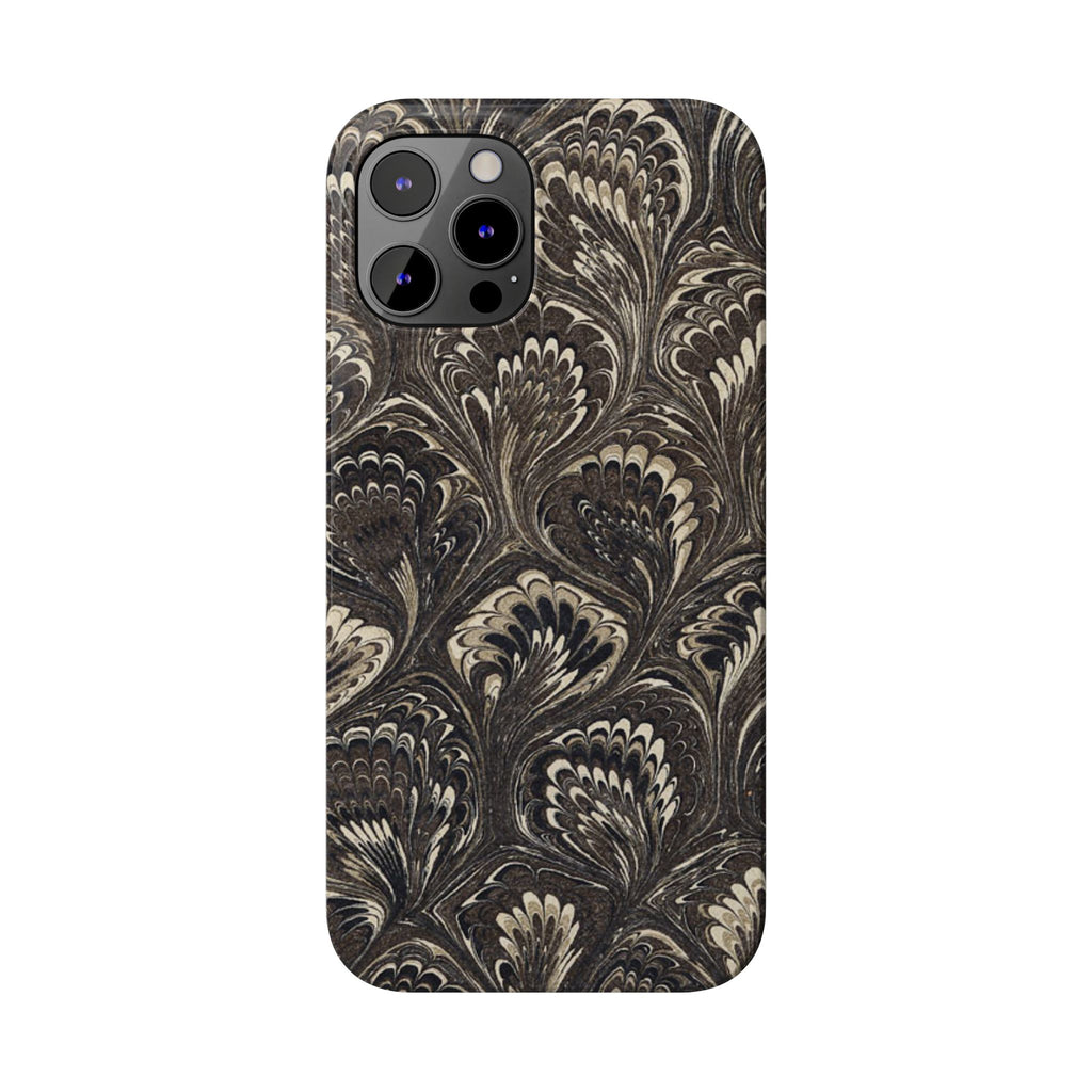 Black Italian Marble Design Slim iPhone 17 + all models Phone Cases