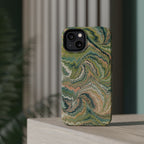Green Pastel Italian Marble Design Magnetic MAG SAFE High Impact iPhone Cases