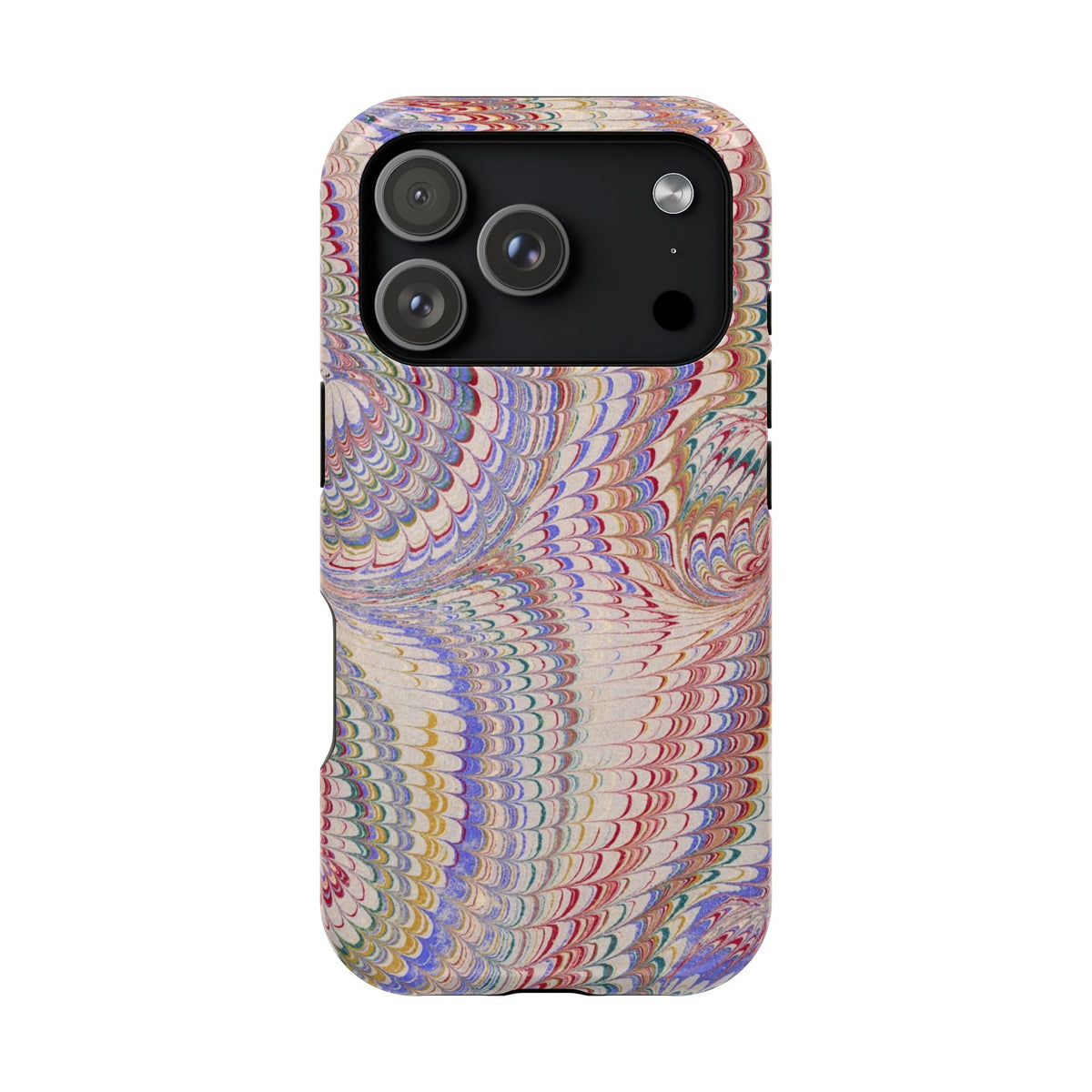 Pink and Lavender Pastel Italian Vintage Feathered Design Dual Layer Durable Phone Case