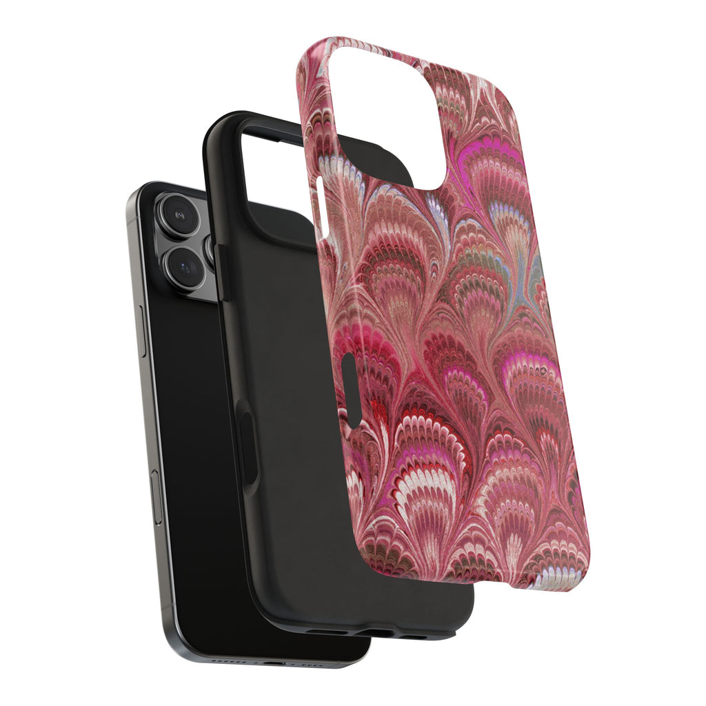 Pretty in Pink - Peacock Marble Italian Tough Phone Case — Durable Marbled Phone Case