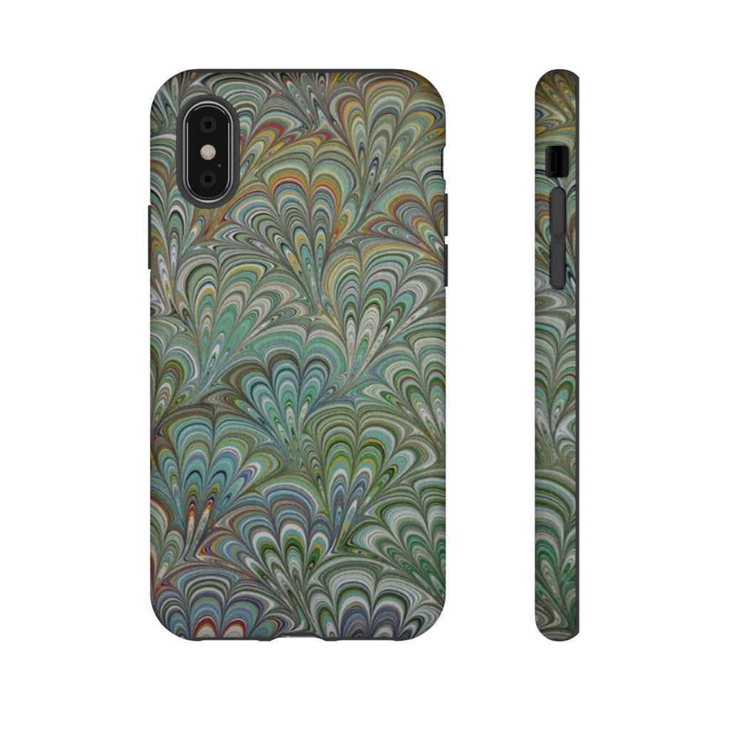 Green Peacock Marbled Phone Case — "Tough Cases" Ultra-Tough Protective Cover