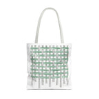 Woven Black + Green Grid Tote Bag - Tote