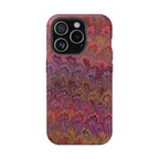 Red, Burgundy, Lavender Italian Peacock Feather Design Phone Case